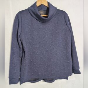 W5 Circle Pattern Sz L Women's Navy Sweater
